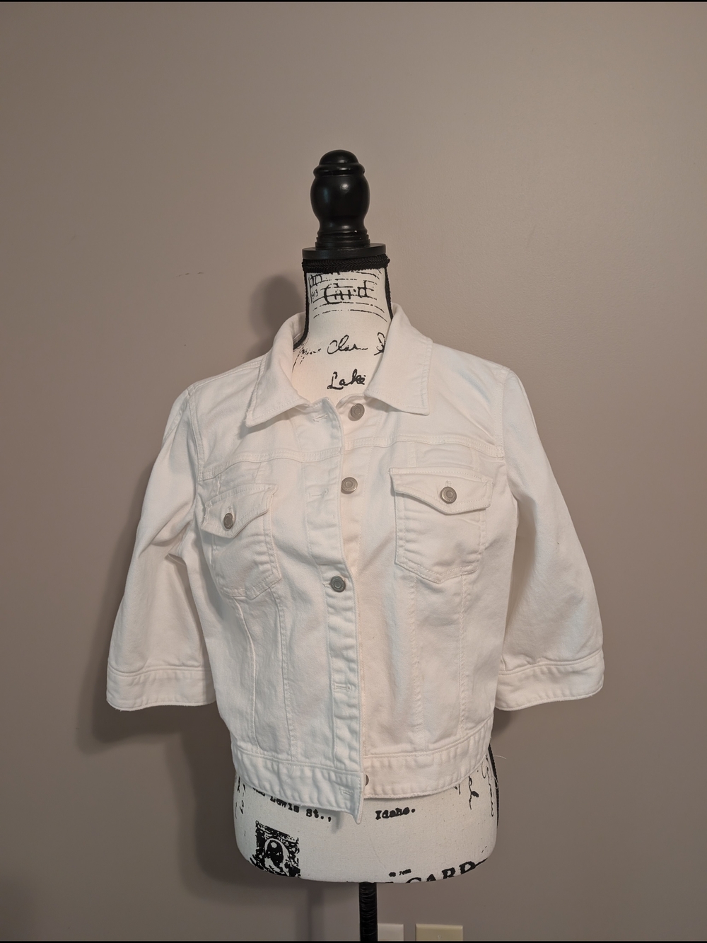 LOFT White Cropped Denim Jacket